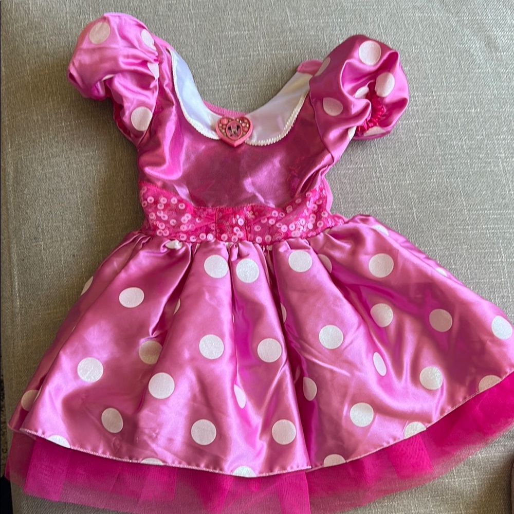 Pink Polka Dot Kids Costume Dress - Minnie Mouse